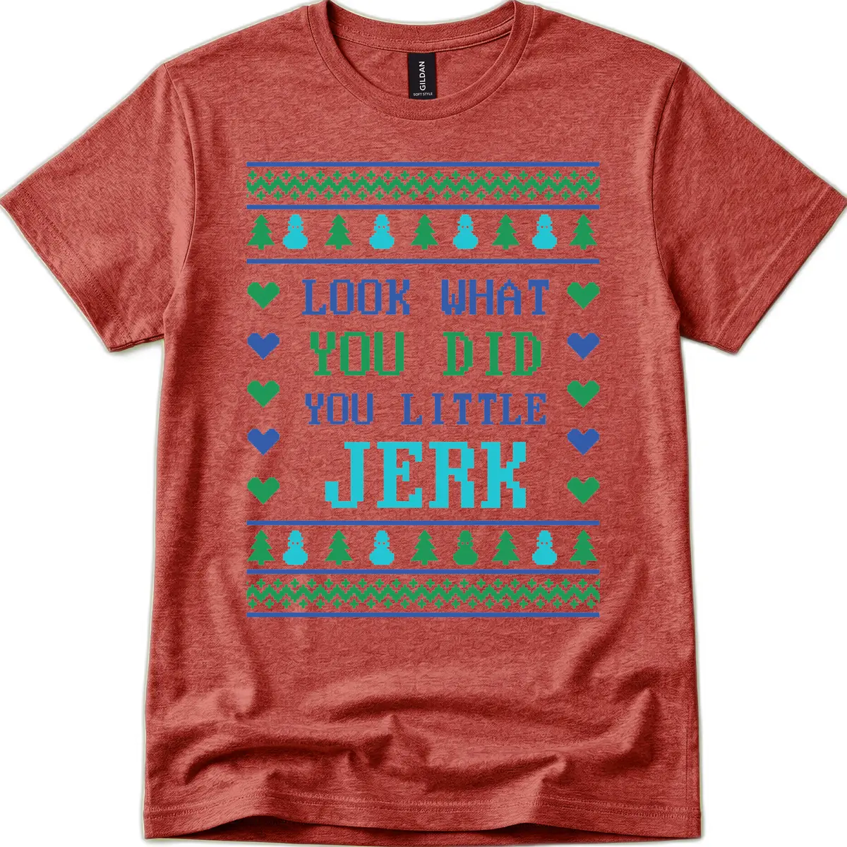 Look What You Did You Little Jerk T-Shirt in Heather Cardinal